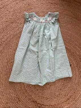 Girls 4T Smocked Floral Dress – Mint Green | Spring/Summer 100% cotton